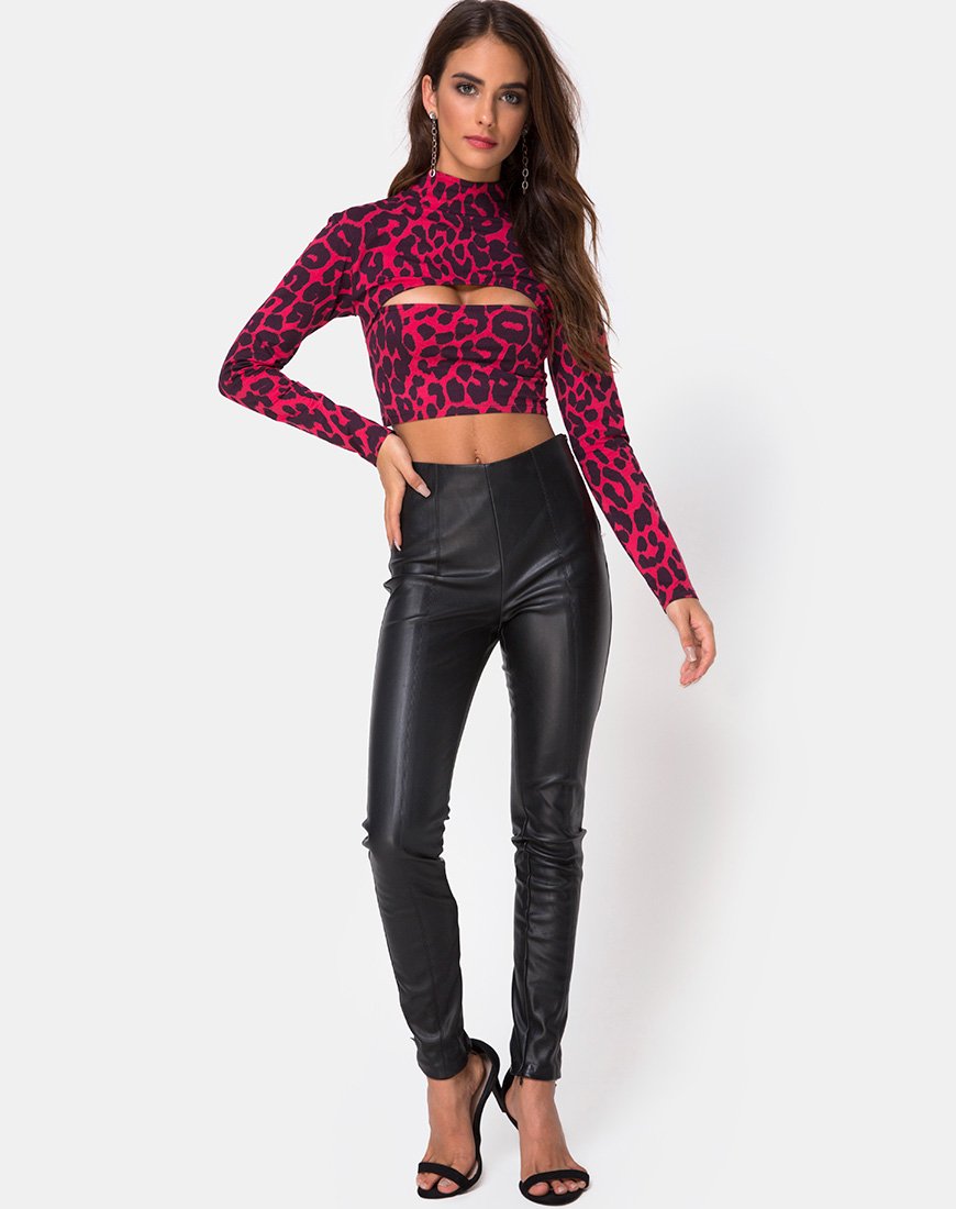 Immagine di Sinex Top in rosso giaguaro oversize