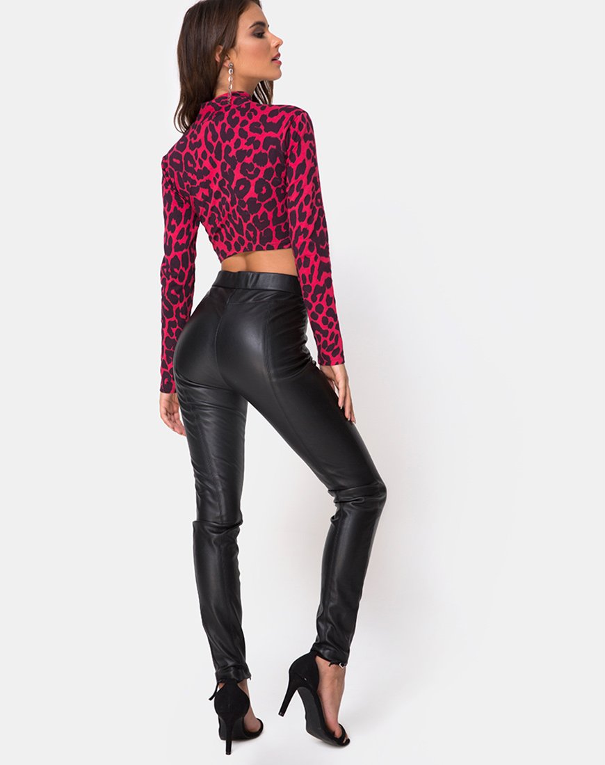 Immagine di Sinex Top in rosso giaguaro oversize