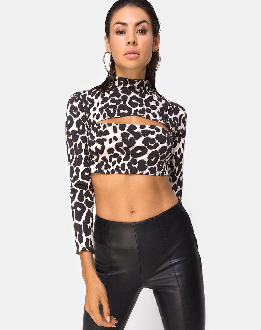 Sinex Cutout Crop Top in Jaguar Oversize