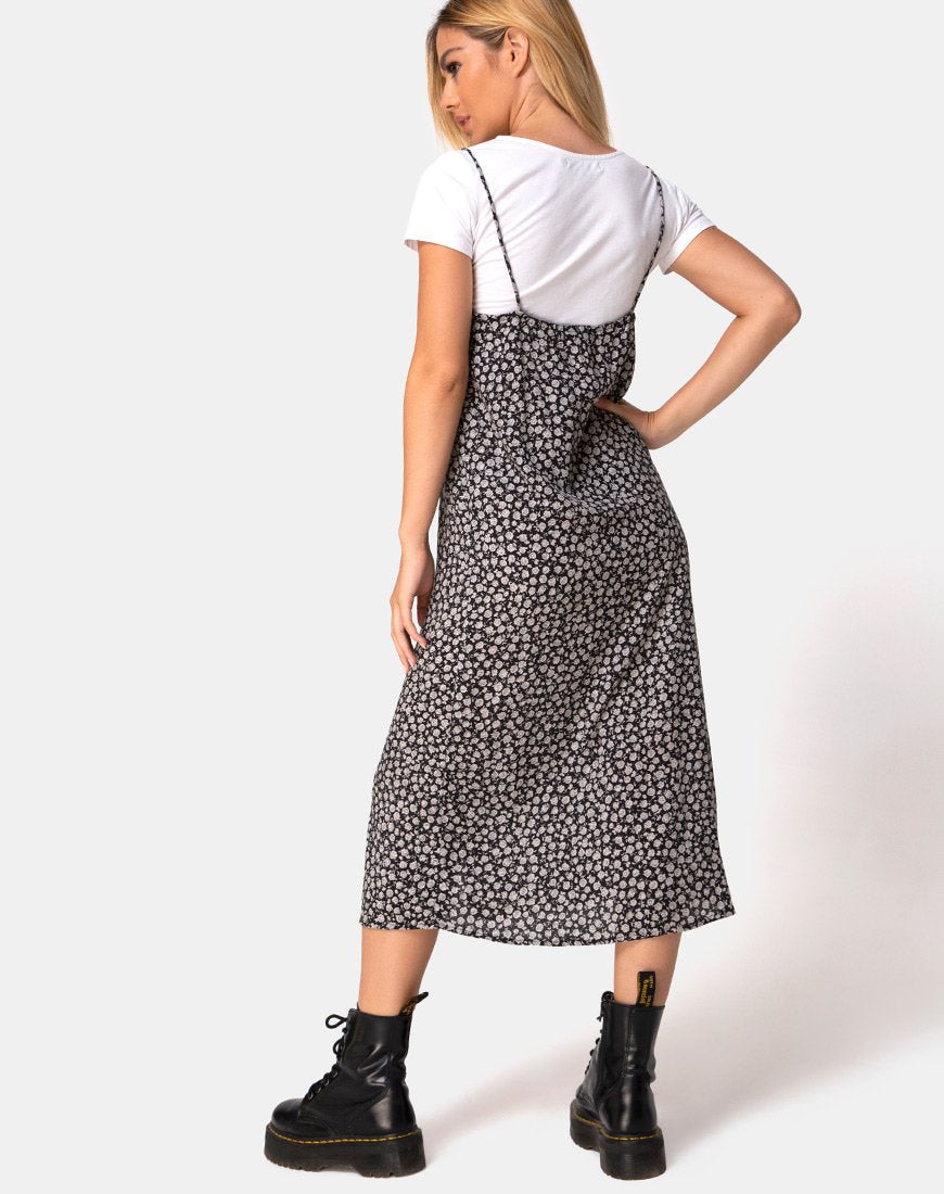 Sini Slip Dress in Ditsy Rose Nero