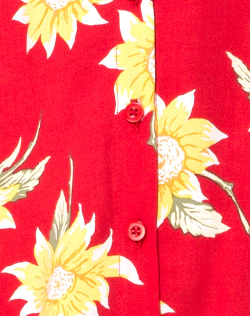 Immagine di Sini Slip Midi Dress in Sunny Days Rosso