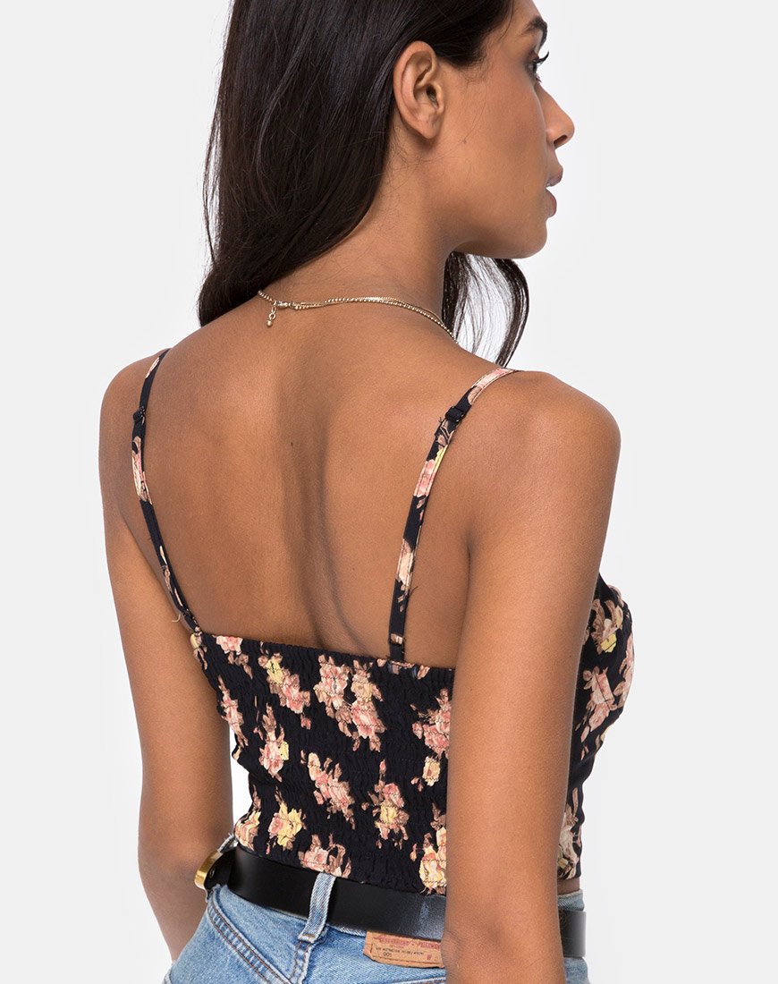 Siven Crop Top in Rosa Antica Nero