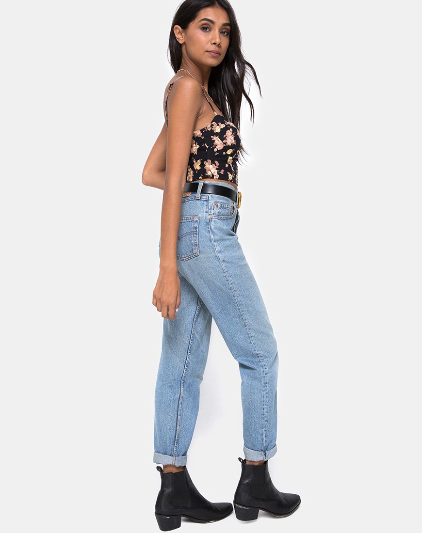 Immagine di Siven Crop Top in Rosa Antica Nero