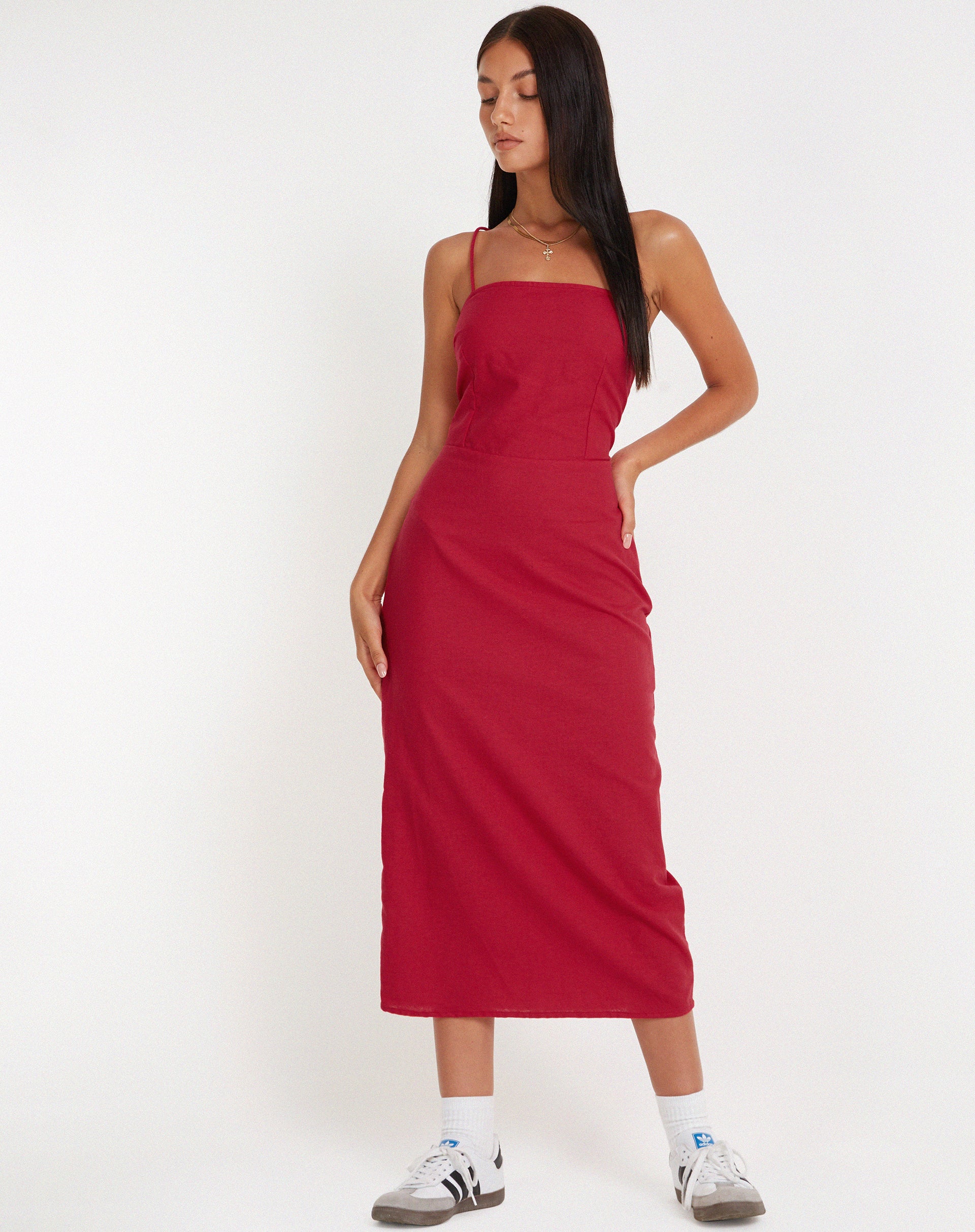immagine di Sky Midi Dress in Tango Red
