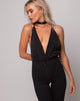 Immagine del corpetto Sloan Plunge in satin nero