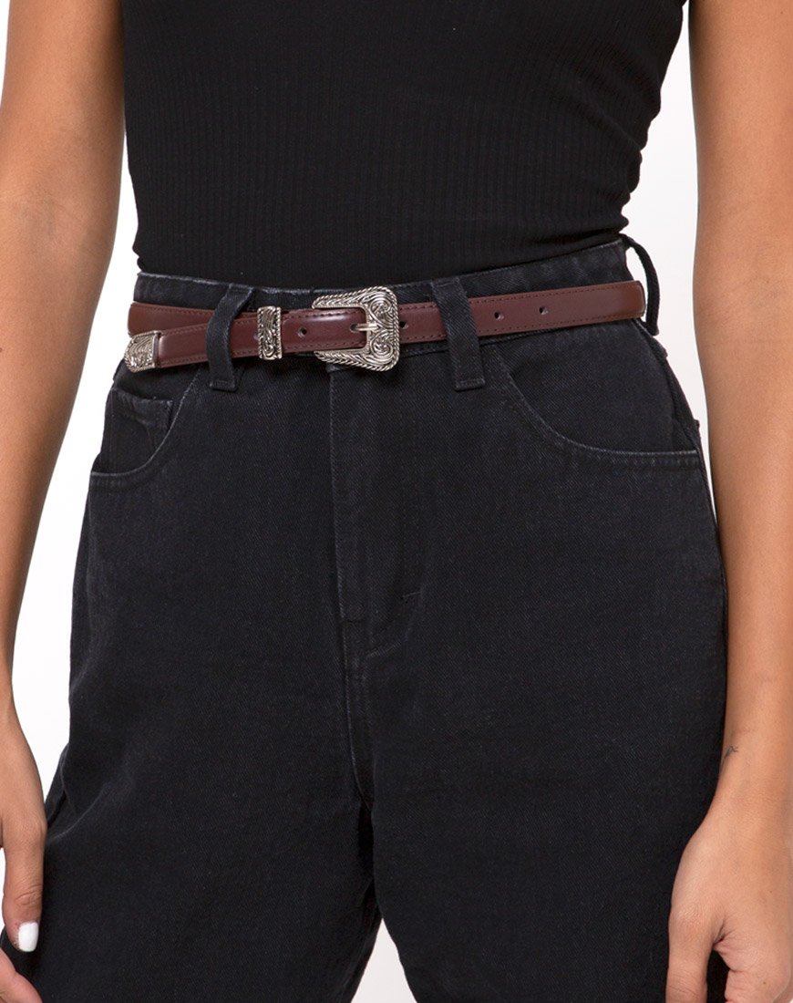 Cintura western marrone vintage