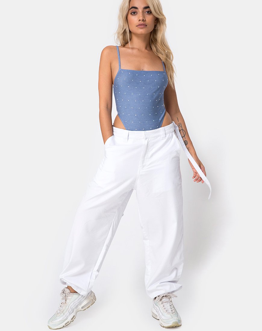 Immagine di Solemo Corpetto in Denim Blu Hot Fix