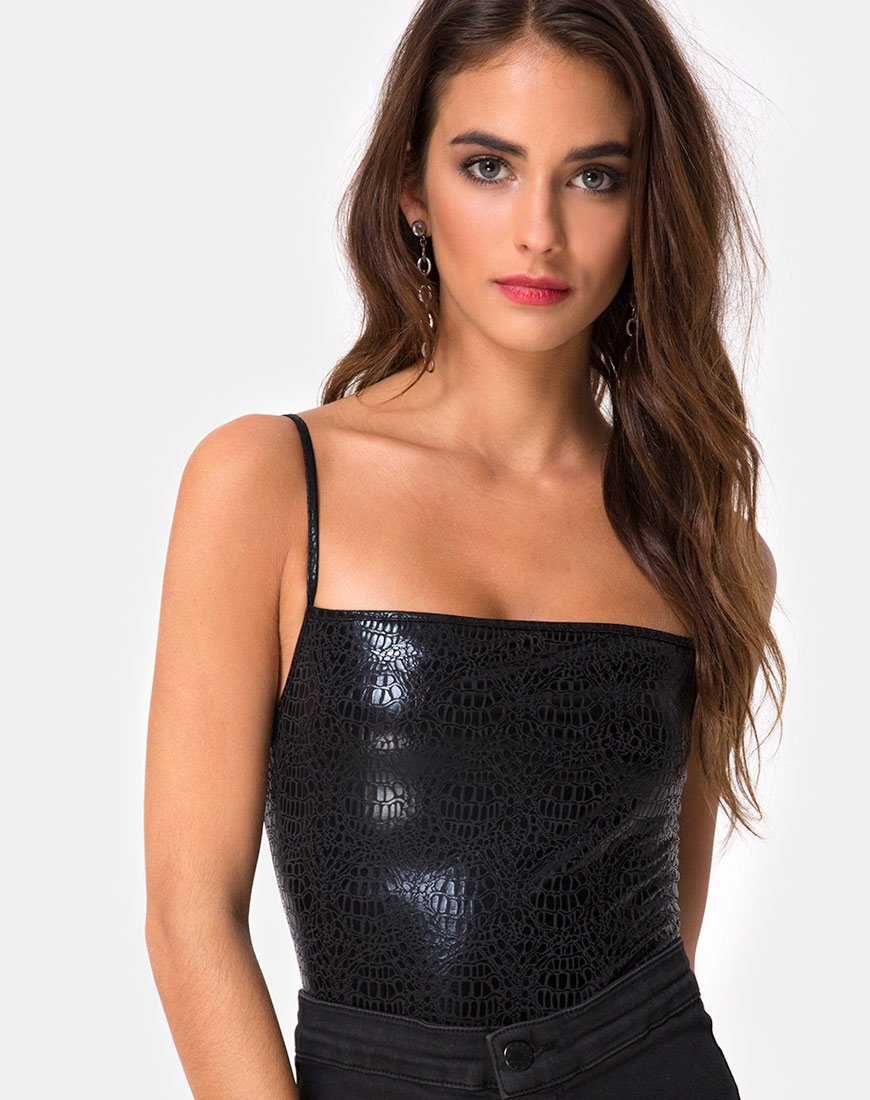 Corpetto Solemo in serpente nero
