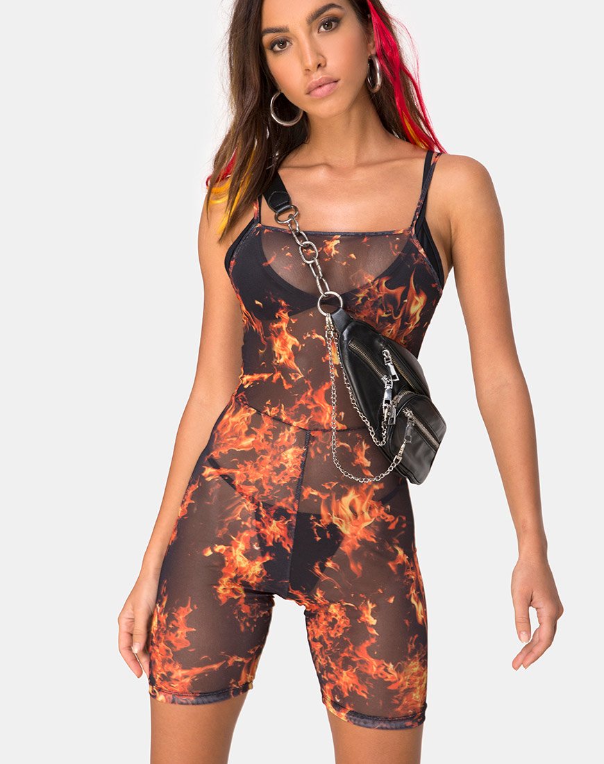 Solina Unitard in maglia di fuoco
