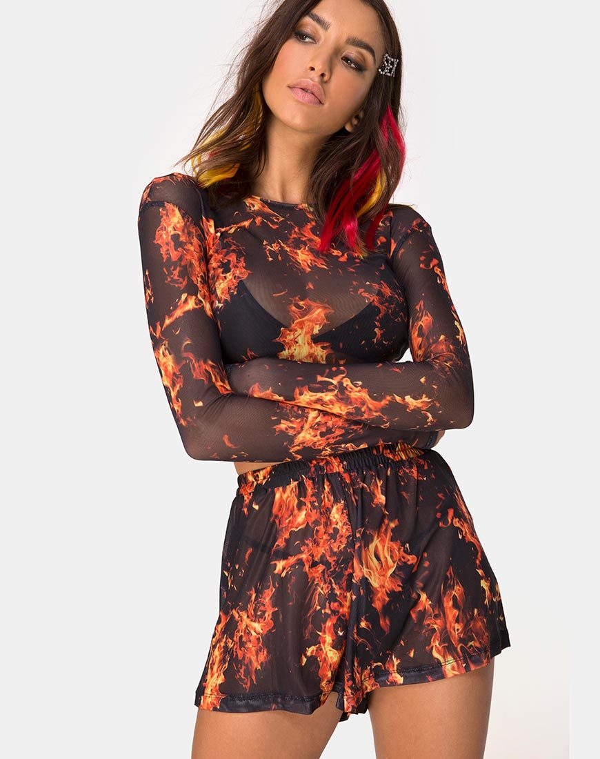 Immagine di Bonnie Crop Top in maglia di fuoco