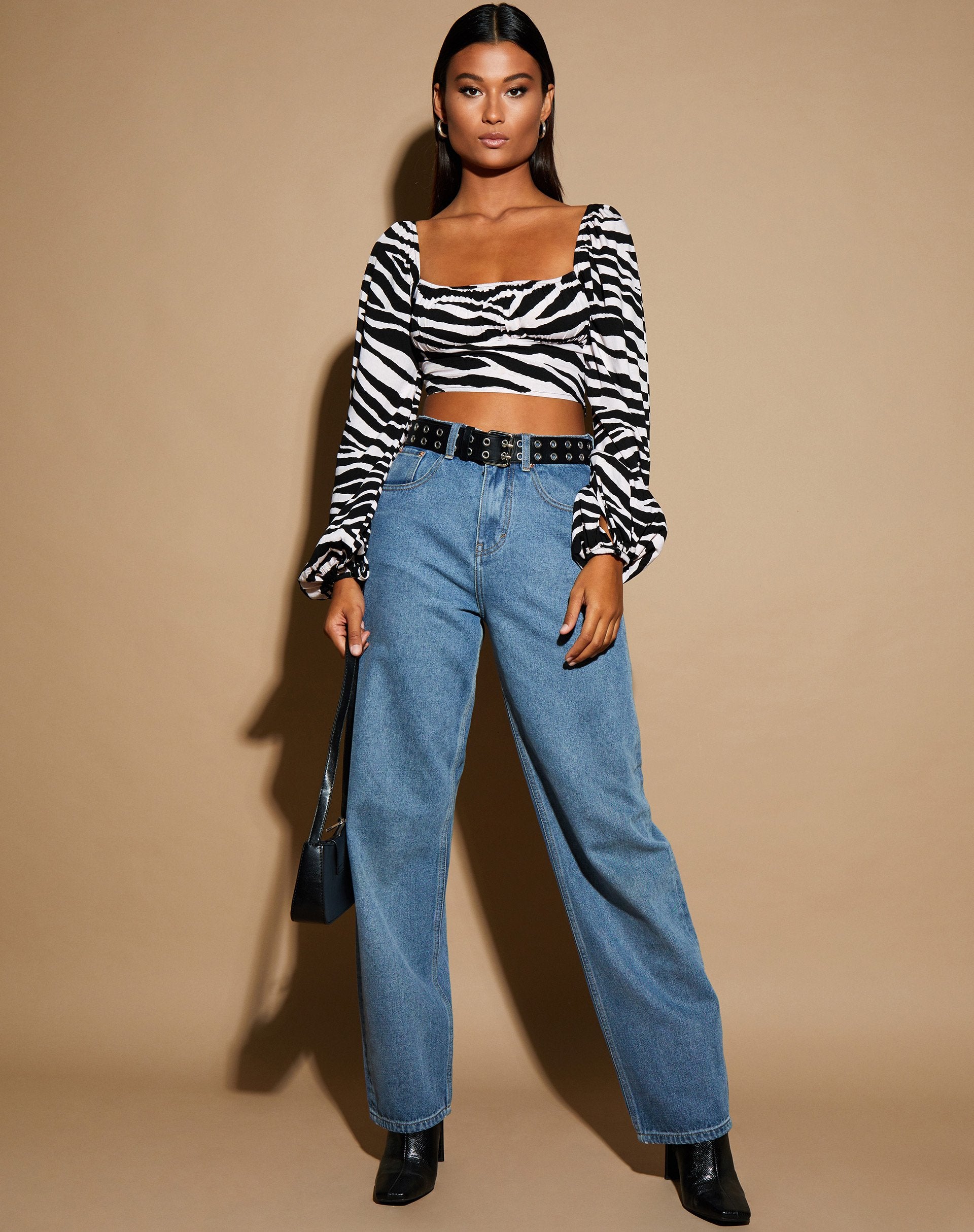 Immagine di Irene Crop Top in Huge Zebra