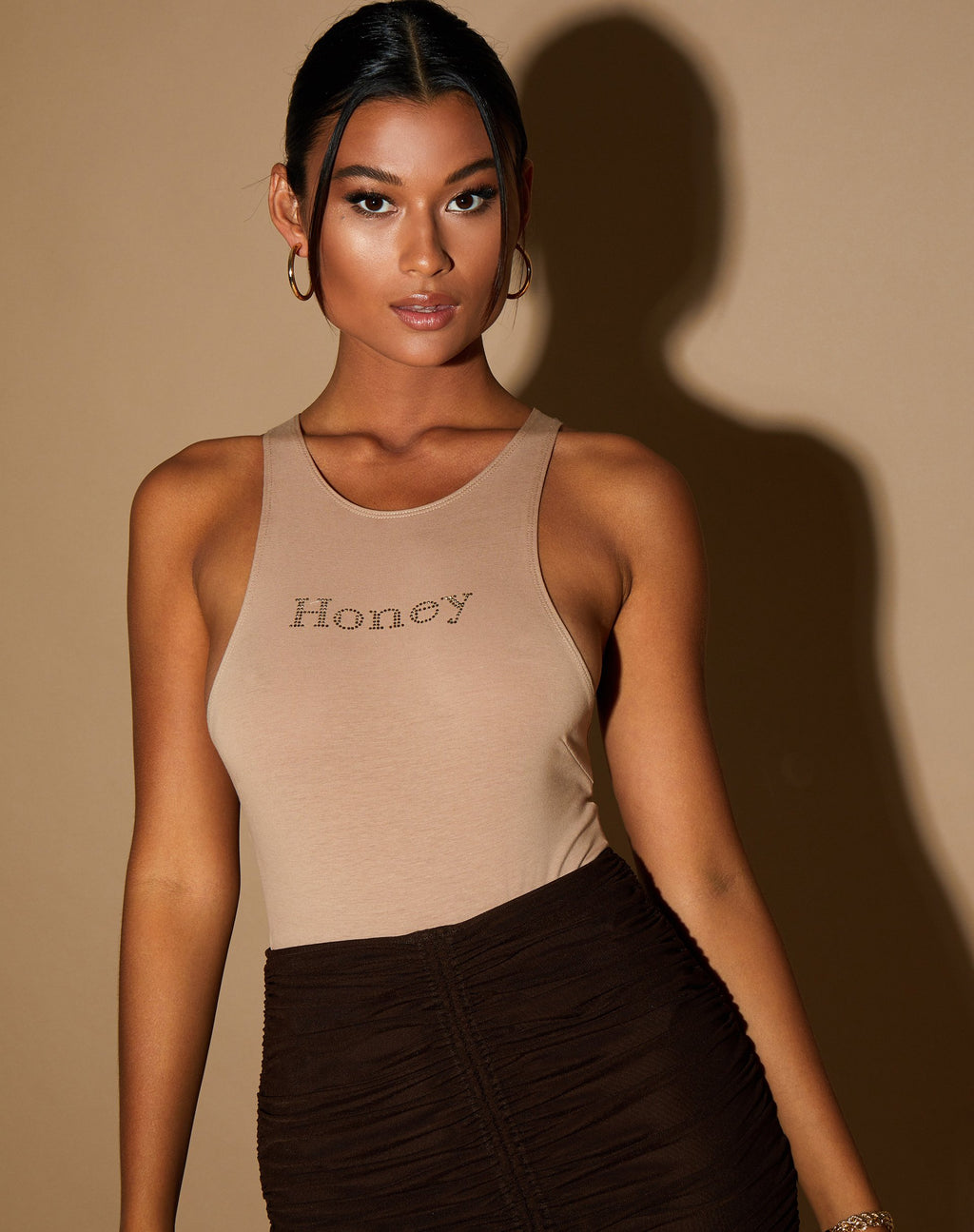 Corpetto Gavis in Tan 'Honey' Diamante in oro