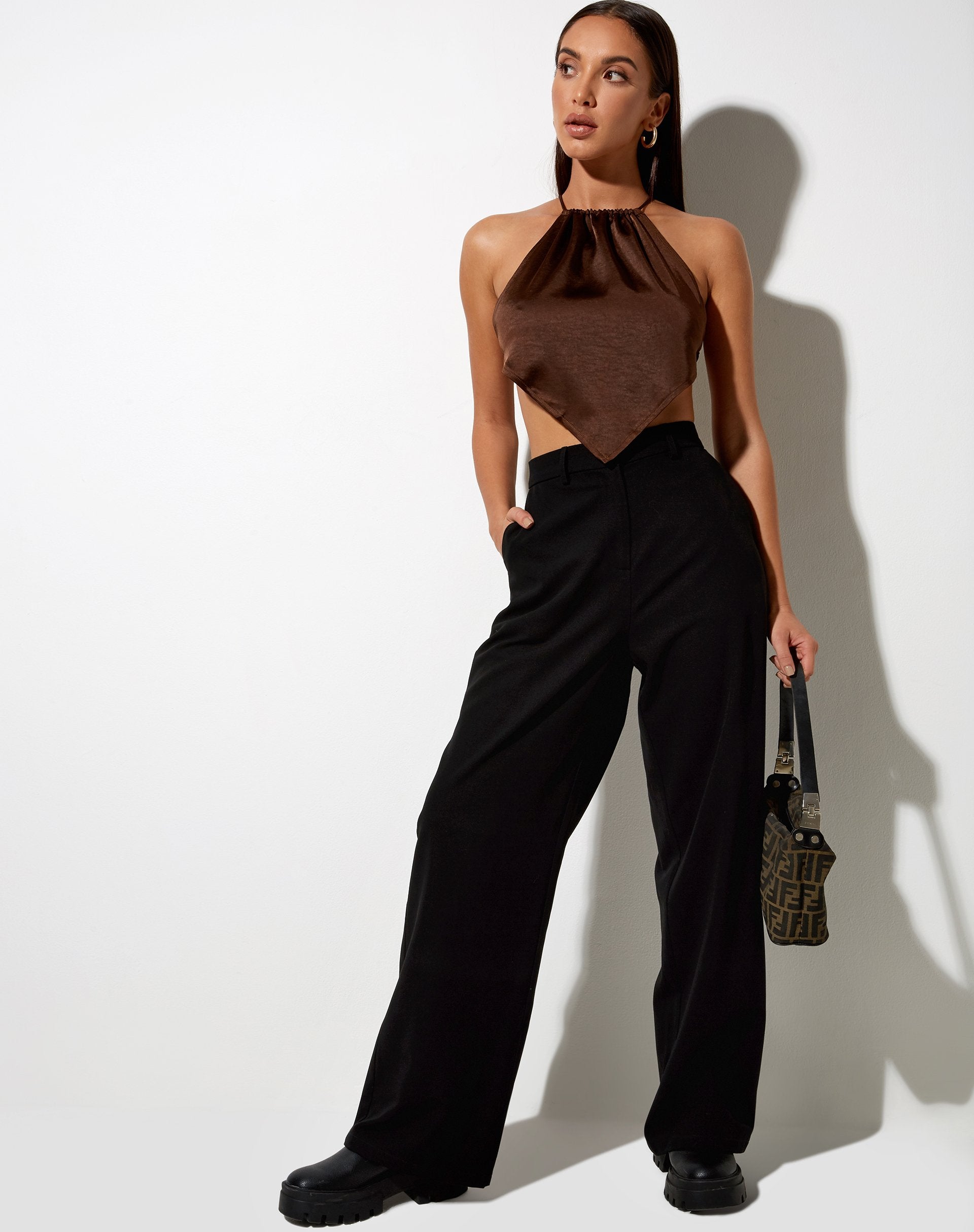 Immagine di Spence Top in satin Rich Brown