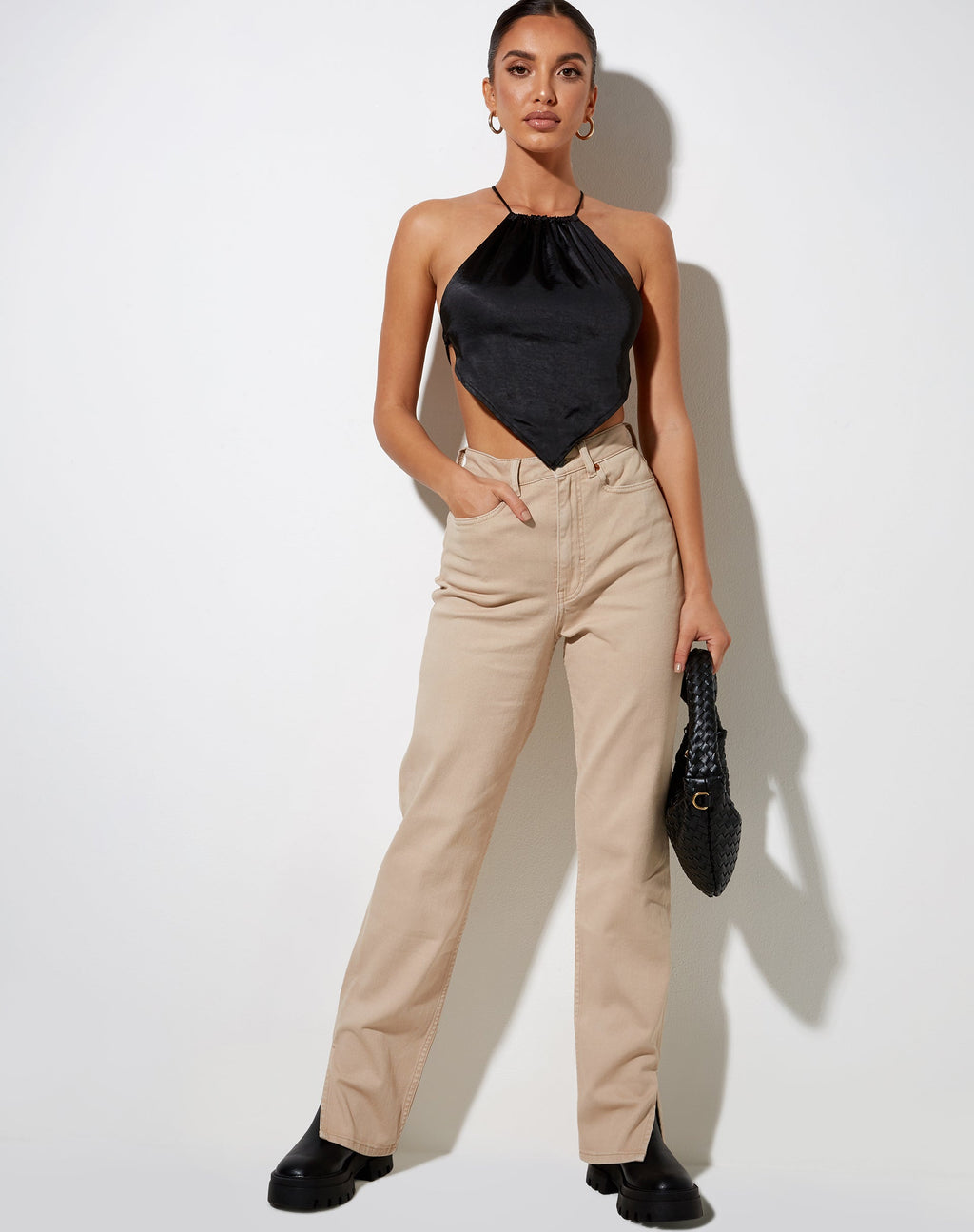 Top Spence in nero satinato