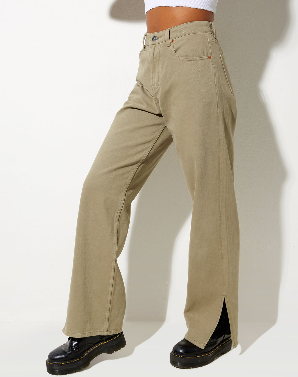 Jeans paralleli spezzati in London Fog