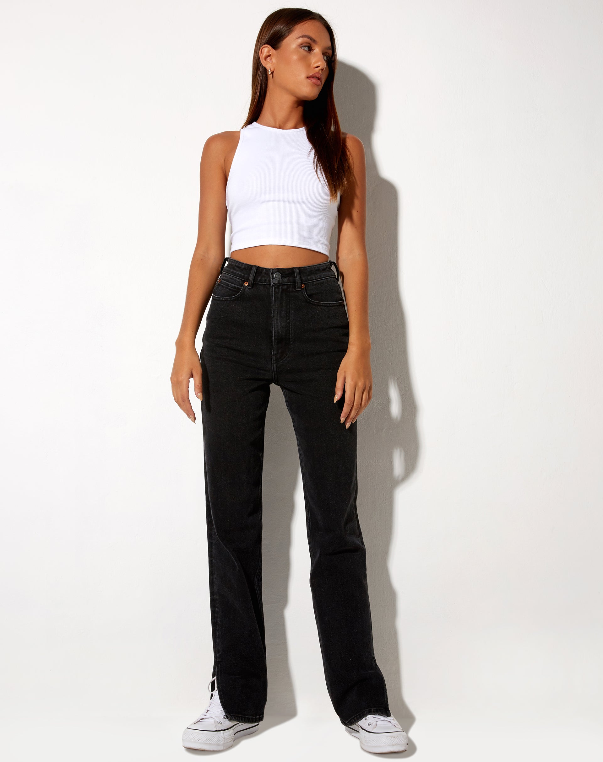 Immagine di Jeans a gamba dritta con lavaggio nero