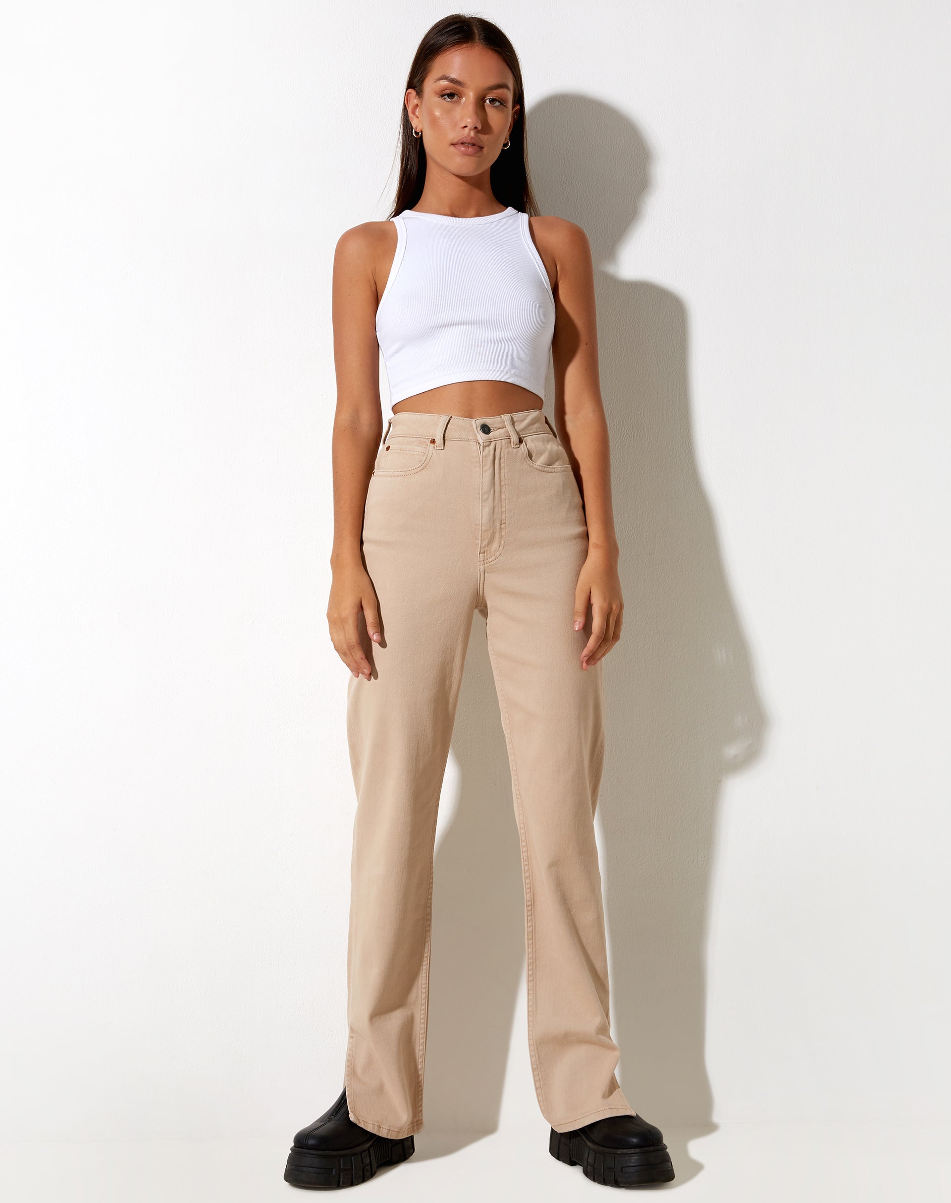 Immagine dei jeans a gamba dritta in inverno Sandwash
