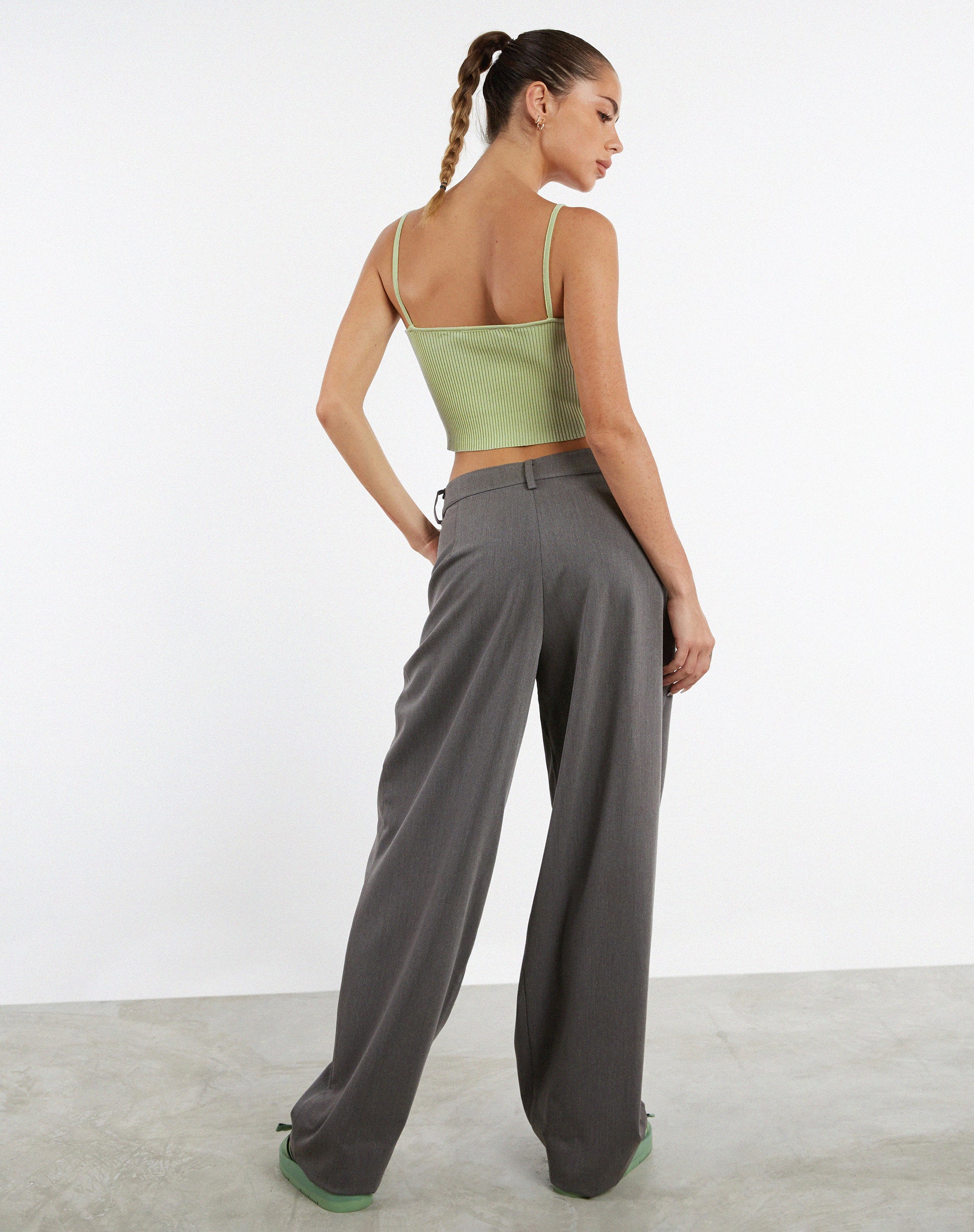Immagine di MOTEL X JACQUIE Suhari Top in maglia a coste Lime pastello