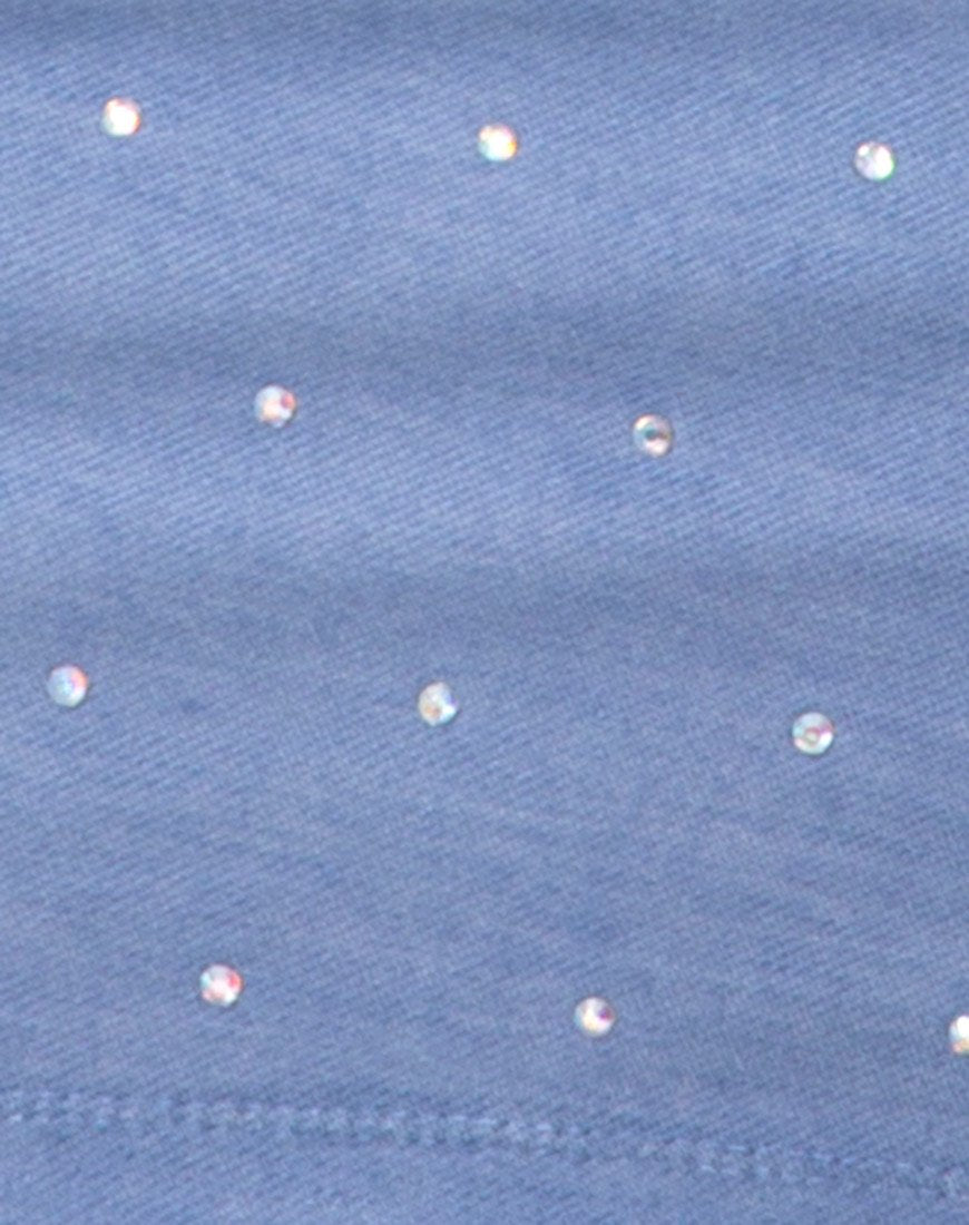 Immagine di Suky Minigonna in Denim Blu Hot Fix
