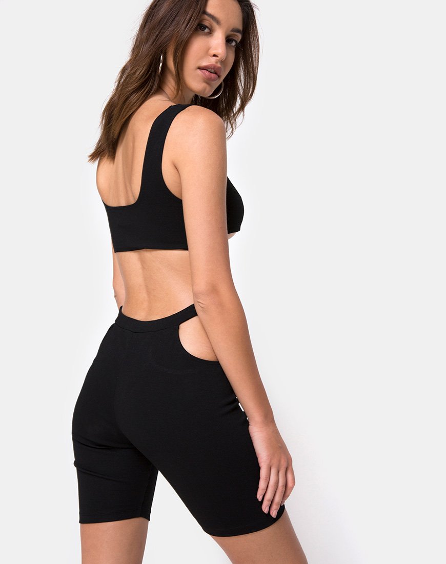 Pantaloncini da bici Sula neri con clip argento