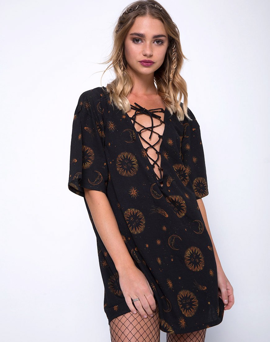 Vestito Sunjass Swing in nero celeste