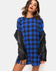 Immagine di Sunny Kiss T Shirt Dress in Tartan Blue