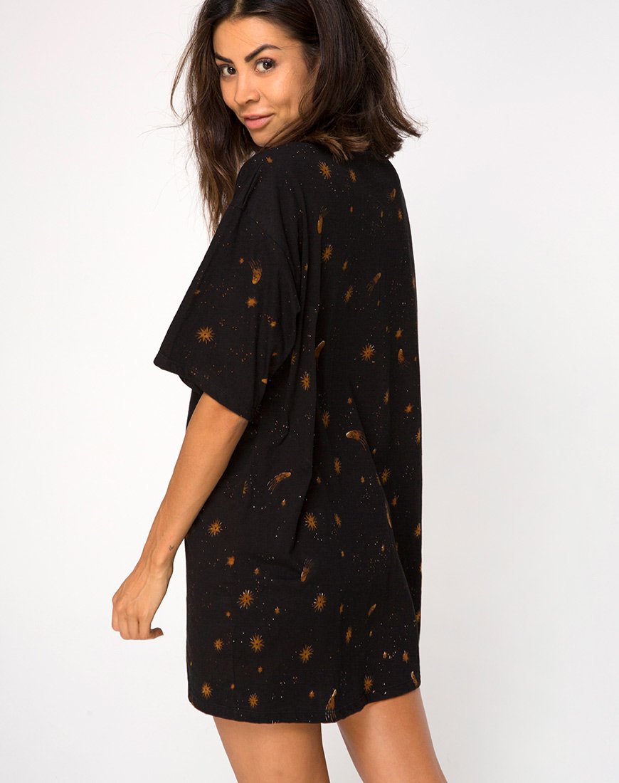 Tee Sunny Kiss in nero celeste