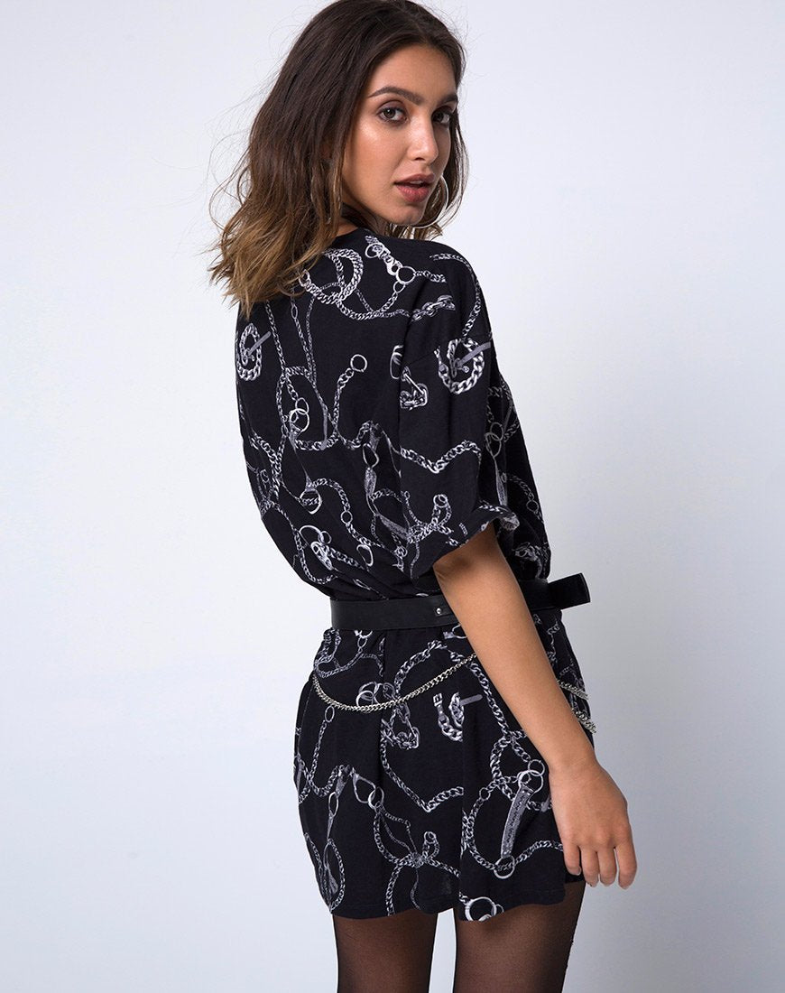 Maglietta oversize Sunny Kiss in catena