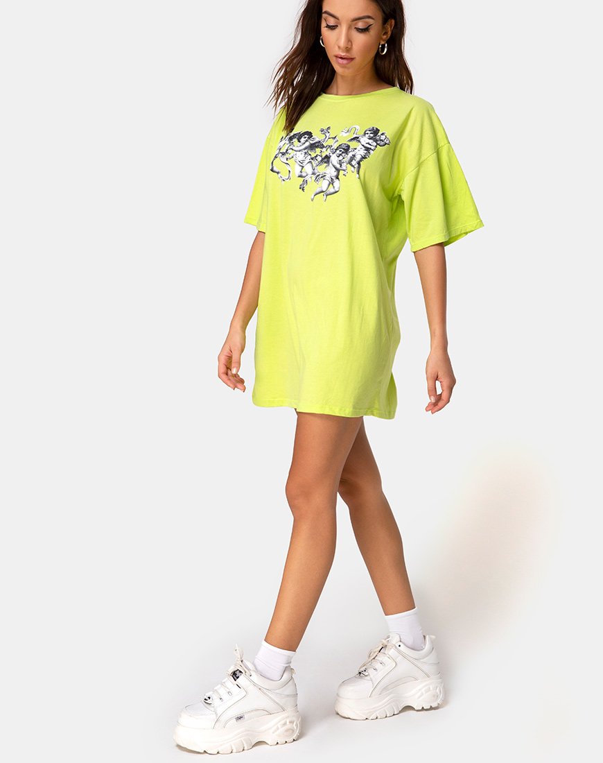 Immagine di Sunny Kiss Tee in Lime con Cherubino