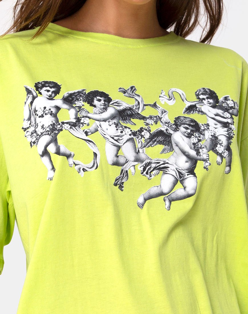Immagine di Sunny Kiss Tee in Lime con Cherubino