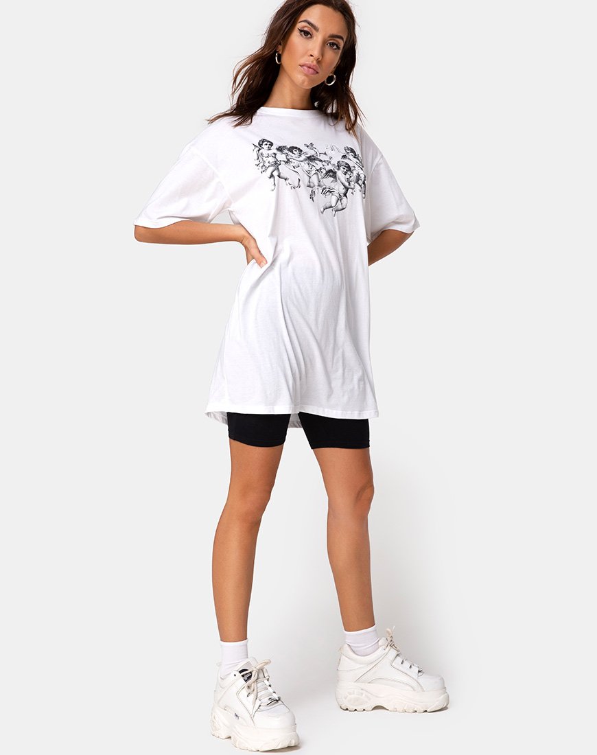Immagine della t-shirt Sunny Kiss in bianco con cherubino