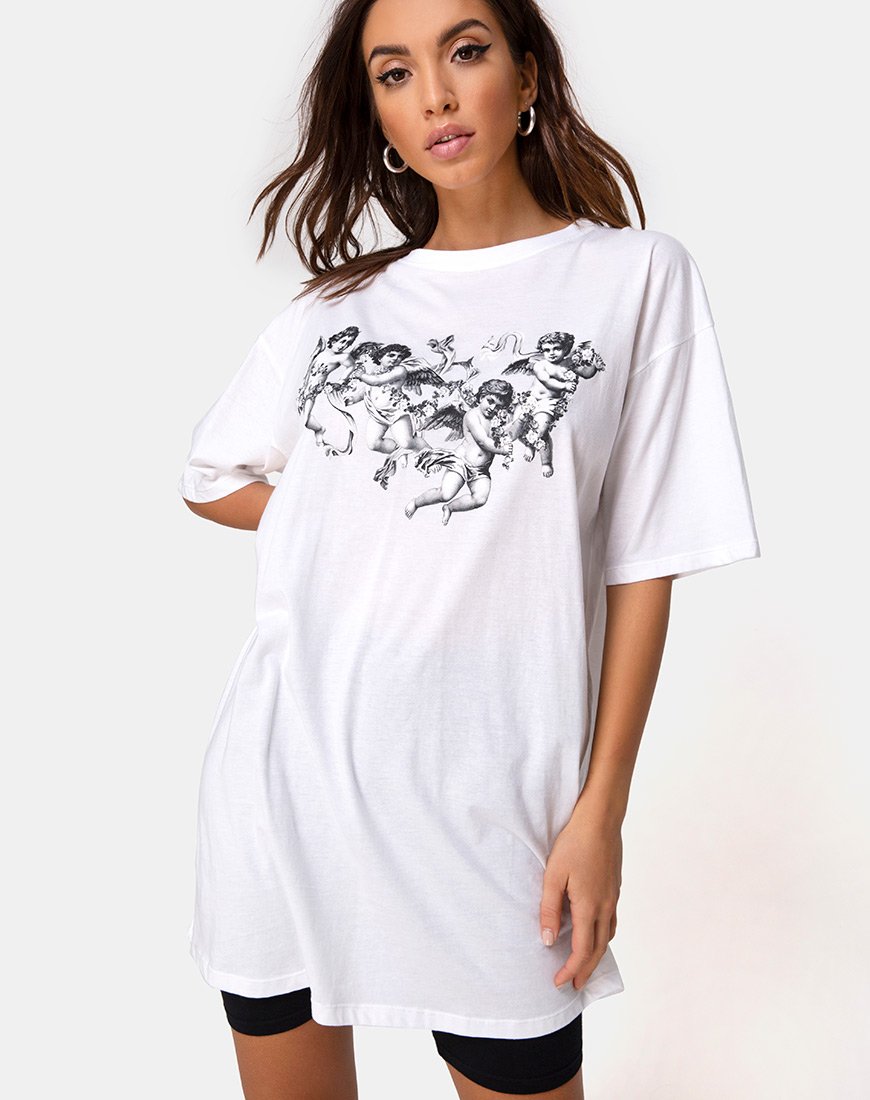 Immagine della t-shirt Sunny Kiss in bianco con cherubino
