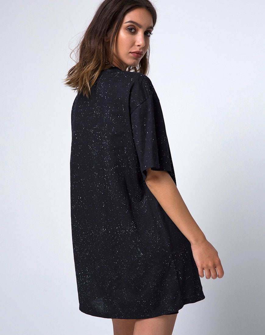 Maglietta oversize Sunny Kiss in nero Cosmic Conspiracy