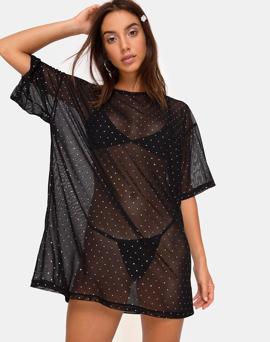 Immagine di Sunny Kiss Tee in Crystal Net Nero