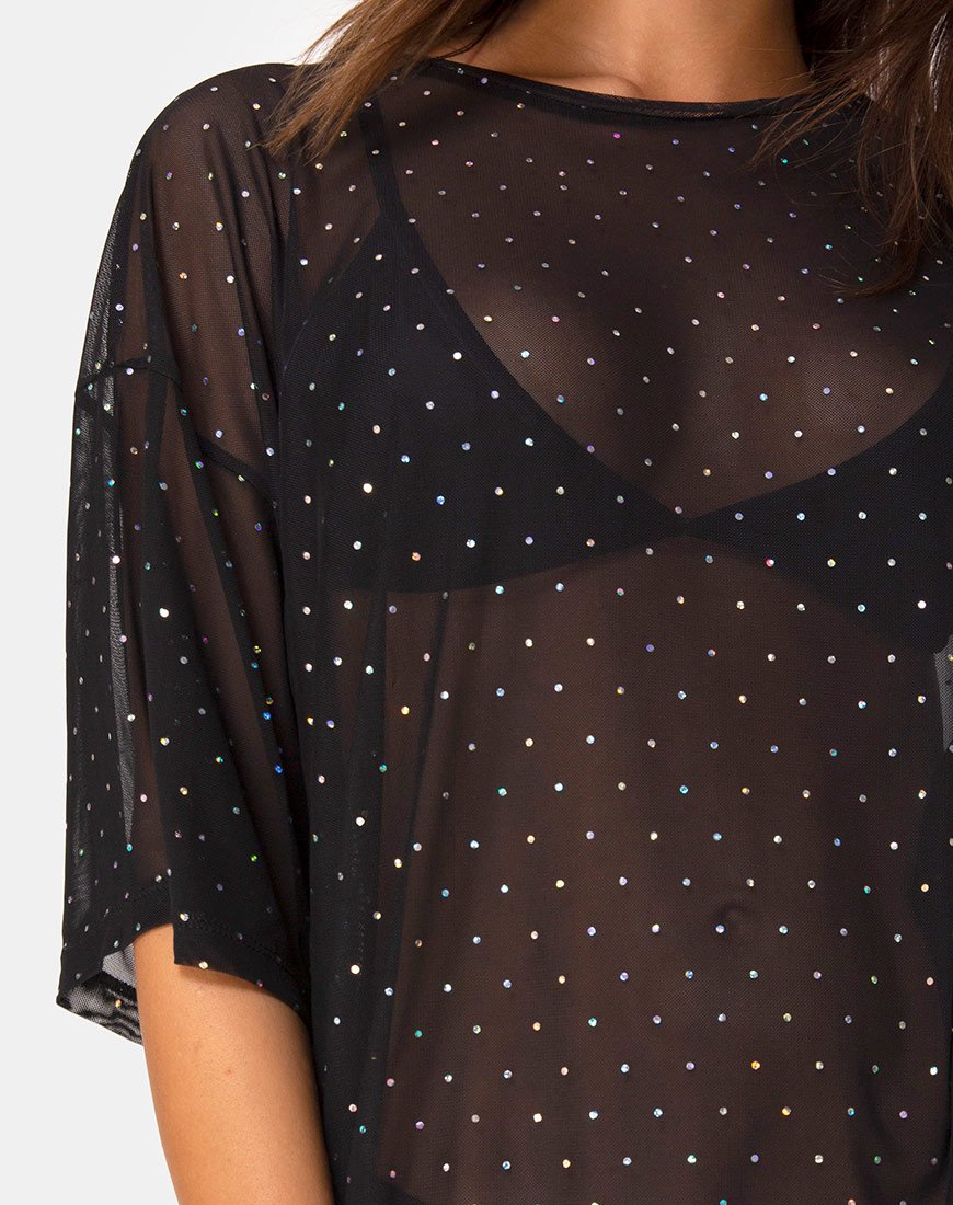 Immagine di Sunny Kiss Tee in Crystal Net Nero