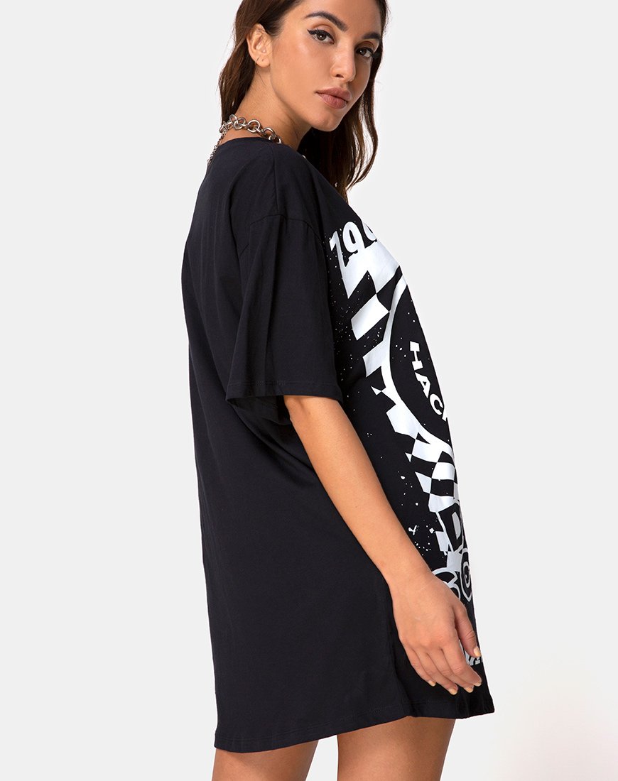 Immagine di Sunny Kiss Tee in nero con Dream Scape in bianco