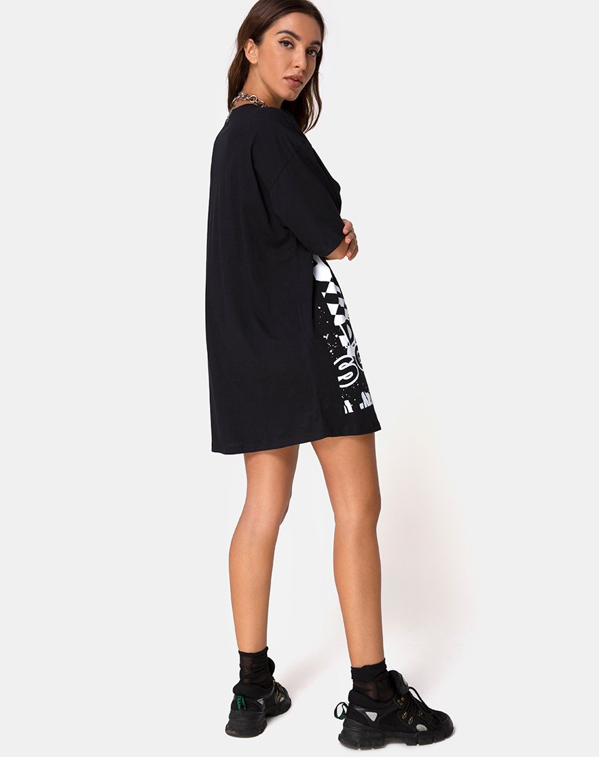 Immagine di Sunny Kiss Tee in nero con Dream Scape in bianco