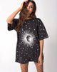 Immagine di Sunny Kiss Tee oversize in nero Cosmos