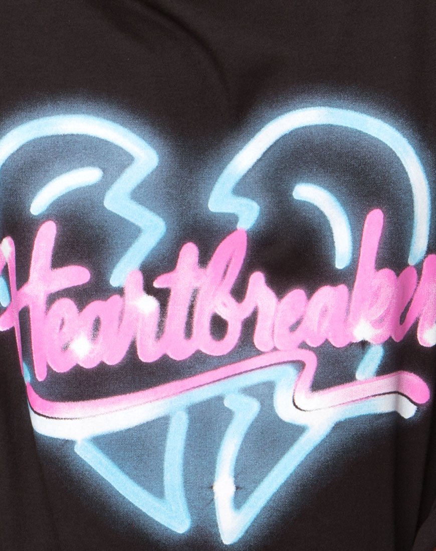 Immagine della t-shirt Sunny Kiss in nero Heart Breaker