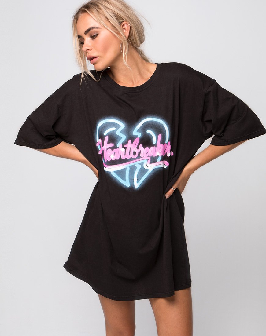 Maglietta Sunny Kiss in nero Heart Breaker