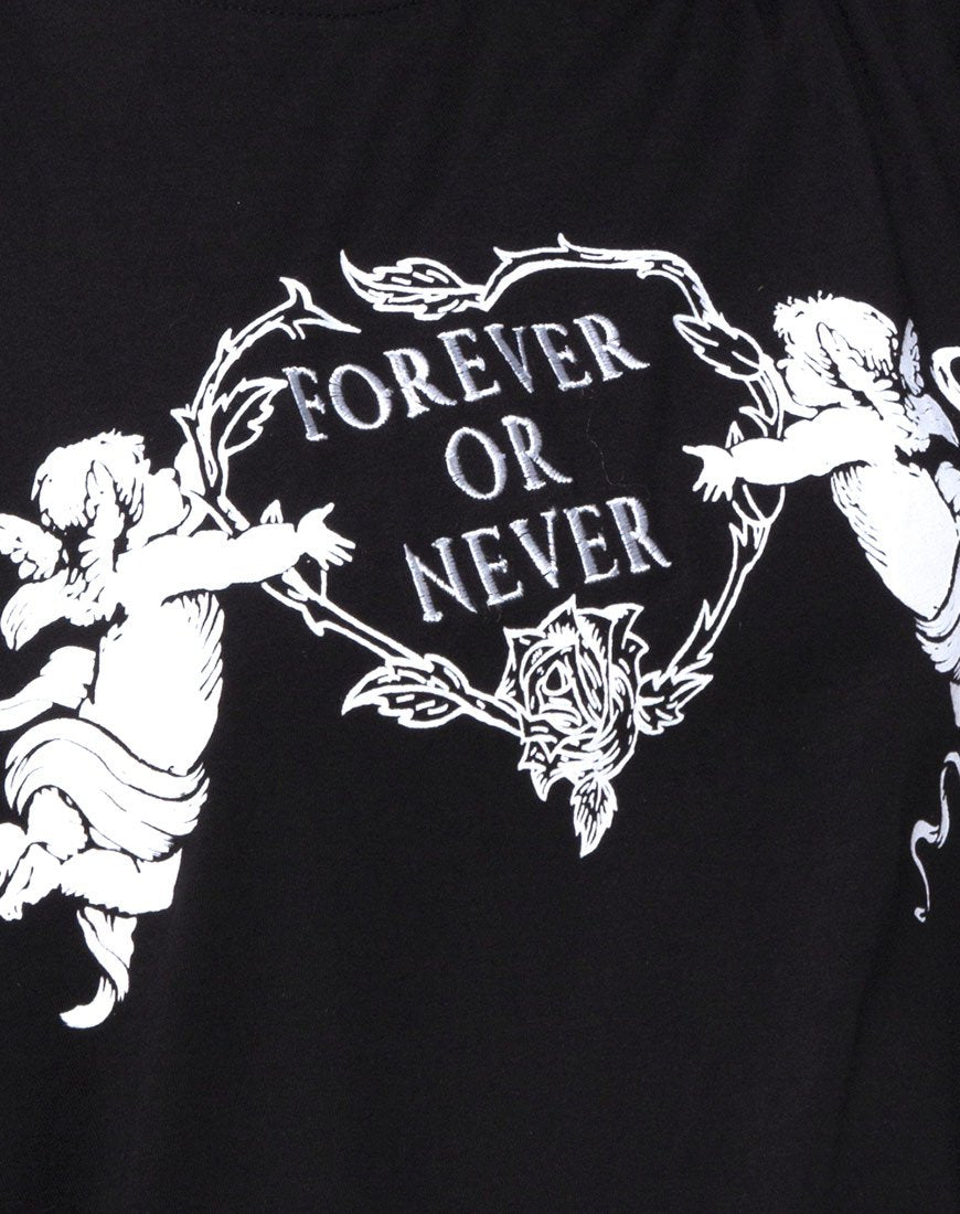Immagine della t-shirt Sunny Kiss in nero Forever or Never