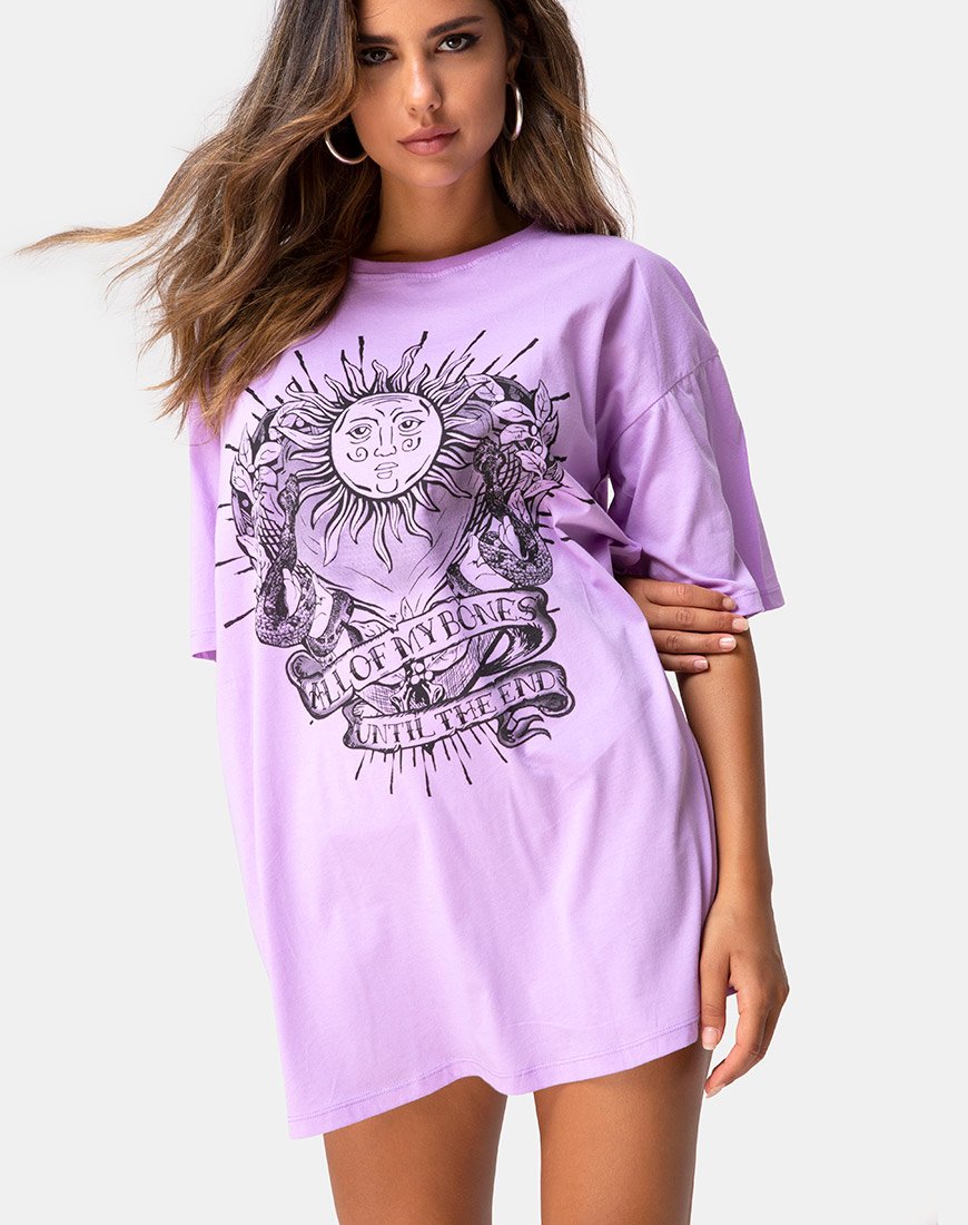 Immagine di Sunny Kiss Tee in Lilla Tutte le mie ossa