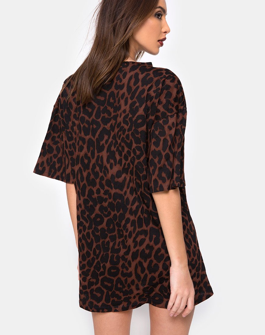 Immagine di Sunny Kiss Tee oversize in marrone Jaguar Oversize