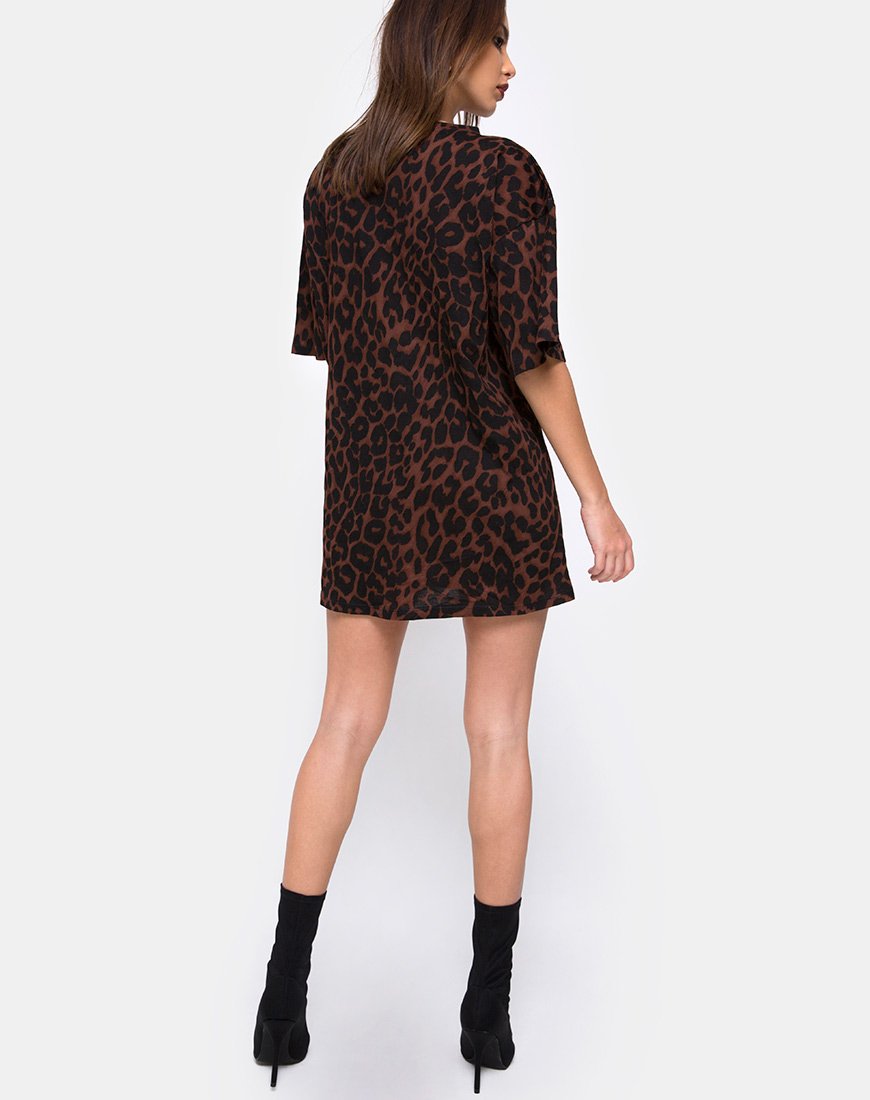 Immagine di Sunny Kiss Tee oversize in marrone Jaguar Oversize