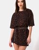 Immagine di Sunny Kiss Tee oversize in marrone Jaguar Oversize