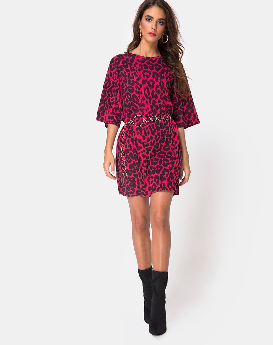Immagine di Sunny Kiss Tee in rosso giaguaro oversize