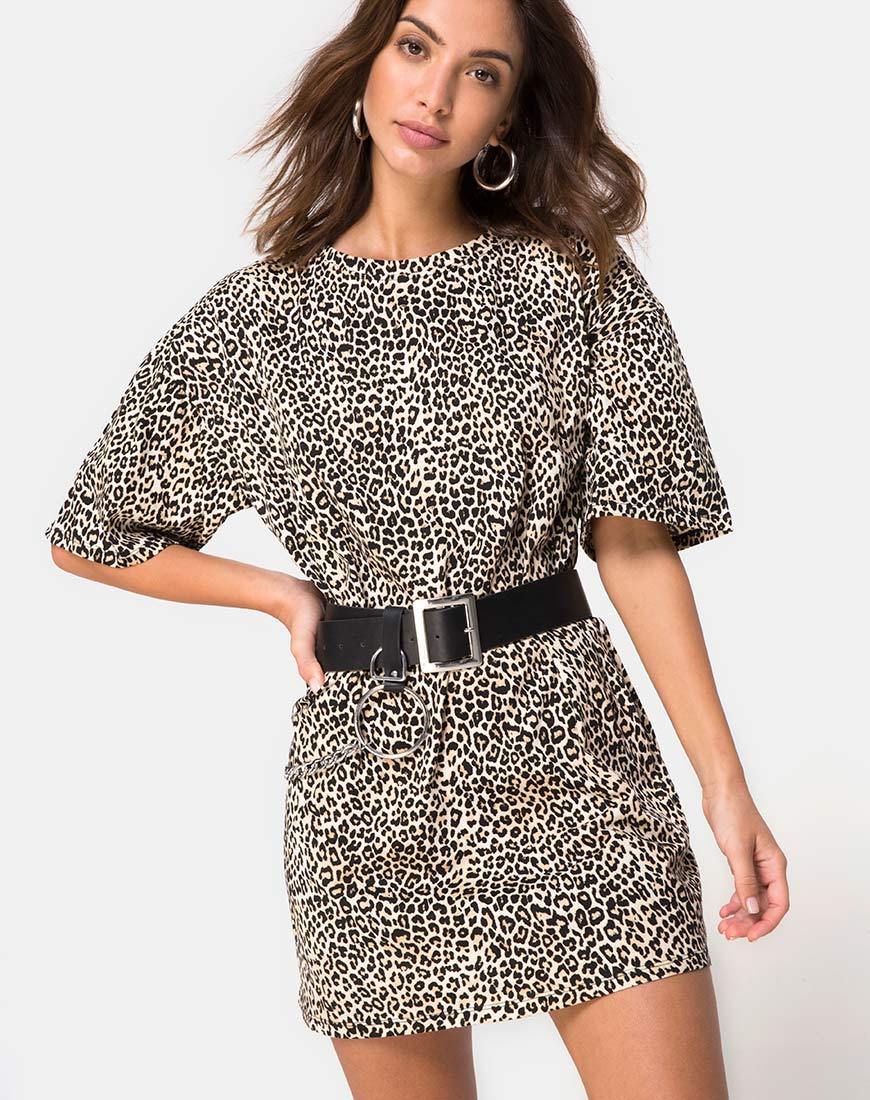 Maglietta oversize Sunny Kiss in Rar Leopard