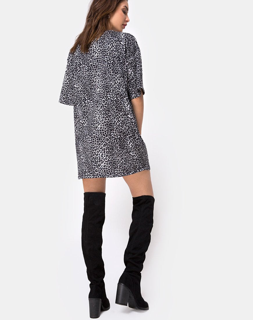 Maglietta Sunny Kiss in grigio leopardo Rar