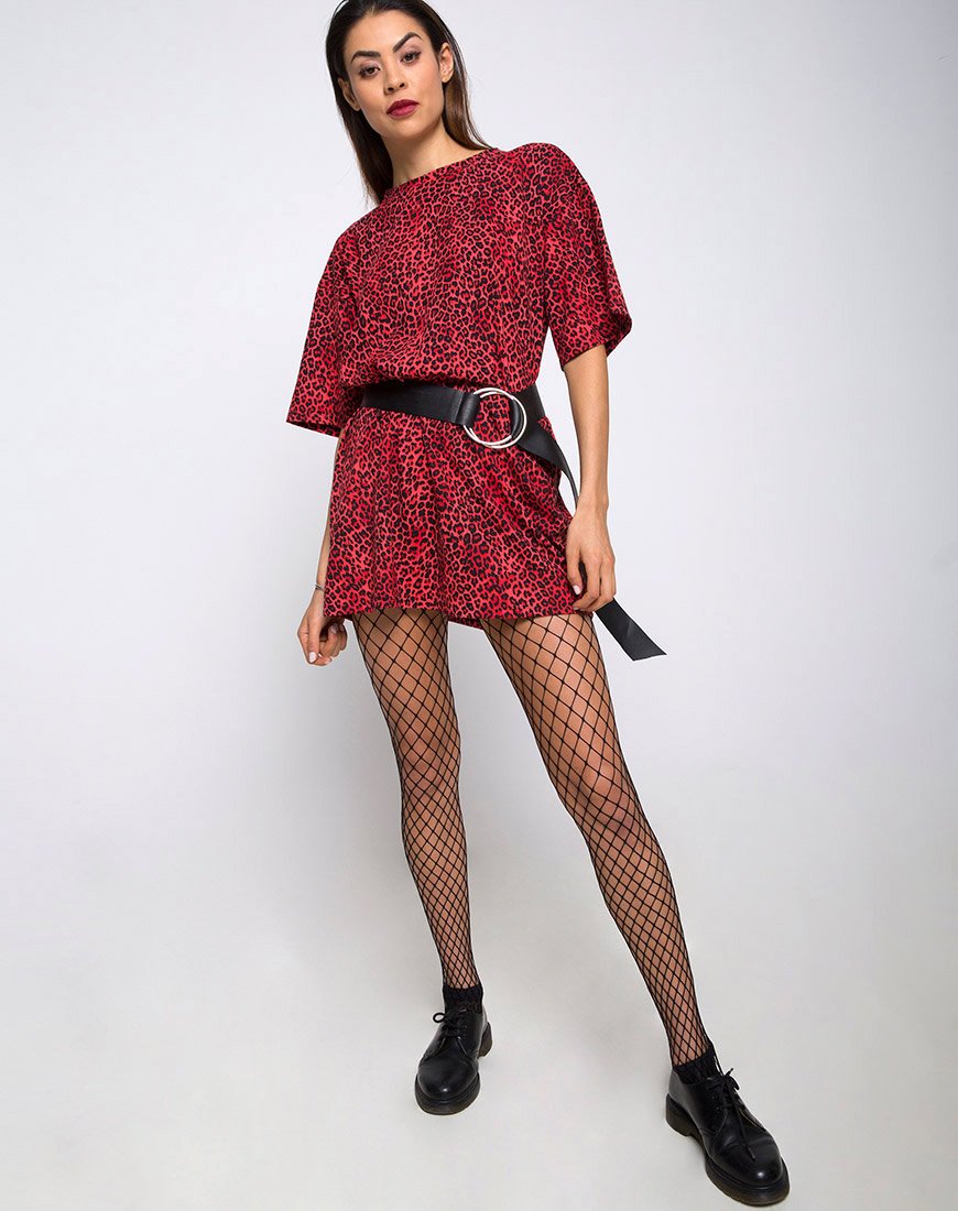 Immagine di Sunny Kiss Tee oversize in Animal Colorato Rosso