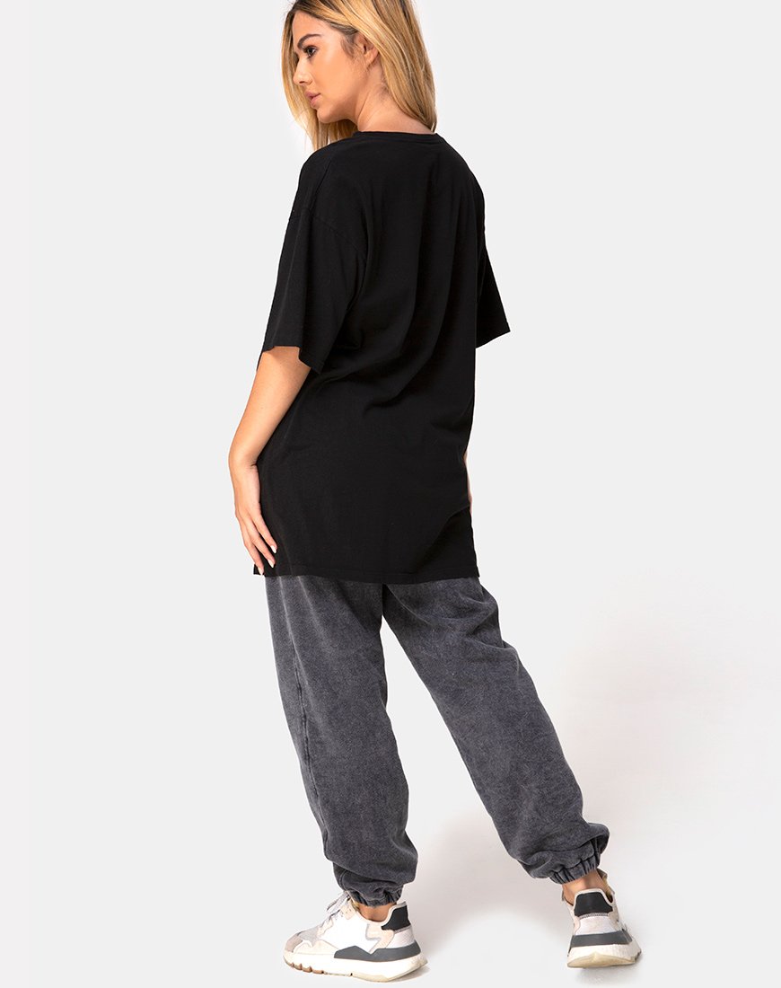 Immagine della t-shirt Sunny Kiss in nero con cherubino